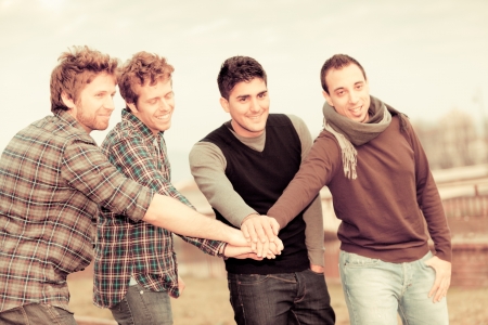 Group of Boys Outsideの写真素材