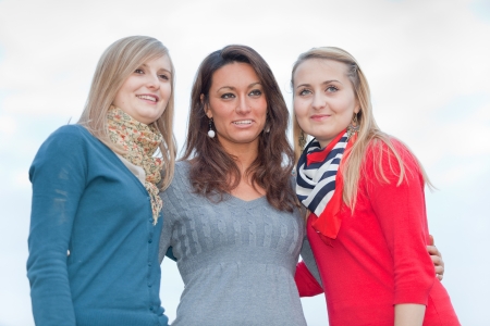 Three Women Chatting Outdoorの写真素材