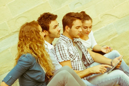 Group of Friends with Tablet PCの写真素材