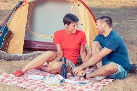 Young Couple Campingの写真素材