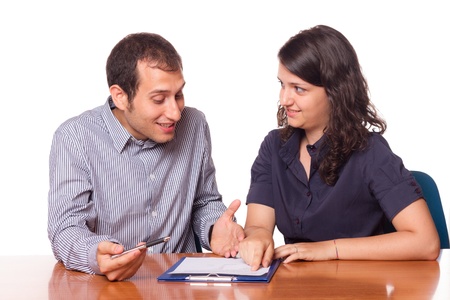 Financial Consultant and Client Signingの写真素材