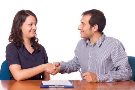 Man and Woman Handshake, Business Themeの写真素材