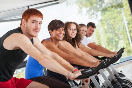 Group of People Cycling at Gymの写真素材