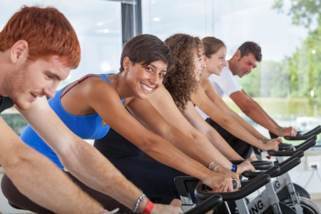 Group of People Cycling at Gymの写真素材