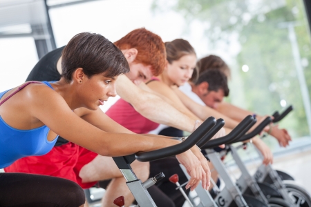 Group of People Cycling at Gymの写真素材