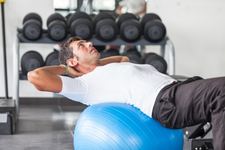 Man Doing Exercises for Abdominalの写真素材