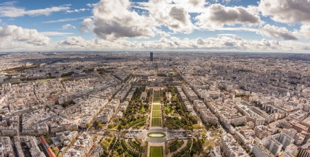 Panoramic View from the Tour Eiffel in Parisの写真素材