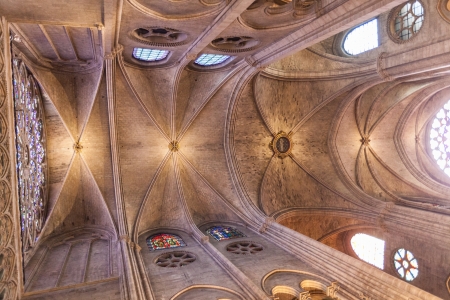 Notre Dame Cathedral, Paris, Interior Viewのeditorial素材