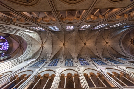 Notre Dame Cathedral, Paris, Interior Viewのeditorial素材