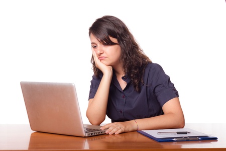 Tired Woman, Student or Business Themeの写真素材