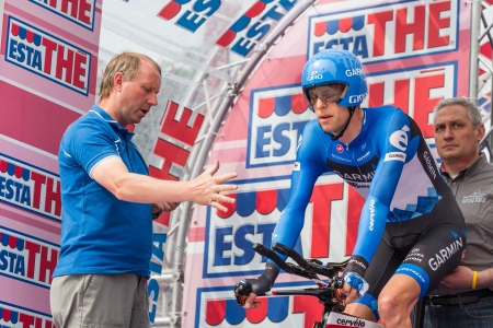 MILAN, ITALY - MAY 27: Ryder Hesjedal before the start of the 21st stage of Giro dのeditorial素材