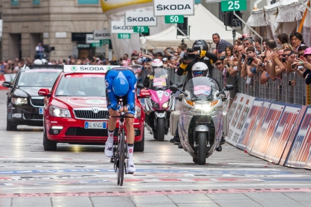 MILAN, ITALY - MAY 27: Ryder Hesjedal at the end of the 21st stage of Giro dのeditorial素材
