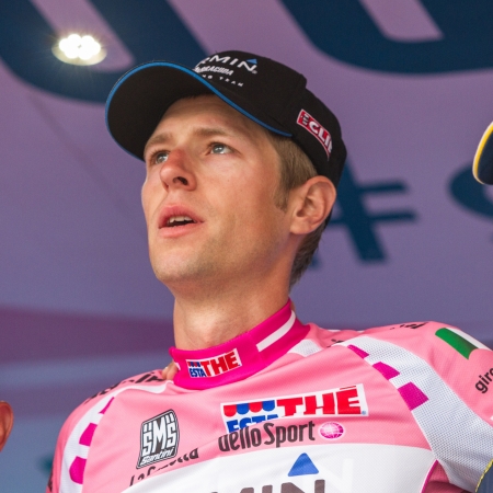 MILAN, ITALY - MAY 27: Ryder Hesjedal with Pink Jersey wins the Giro dのeditorial素材