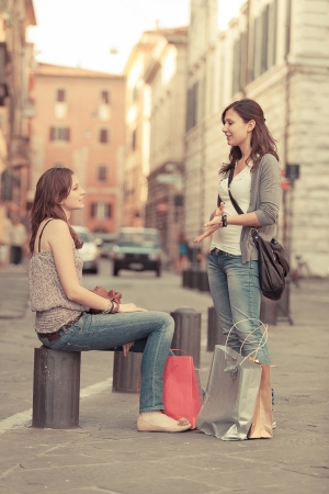 Couple of Women in the Cityの写真素材
