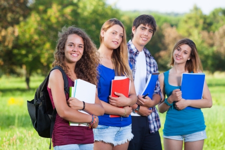 Group of Teenage Students at Parkの写真素材