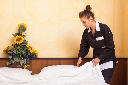 Chamber Maid at Workの写真素材