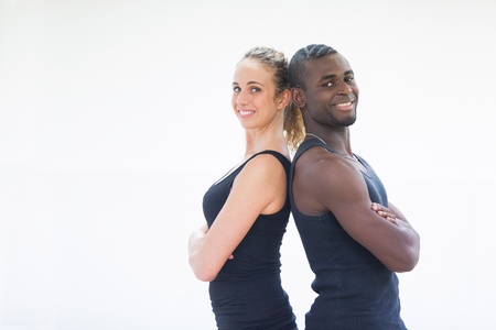 Young Couple with Gym Clothesの写真素材