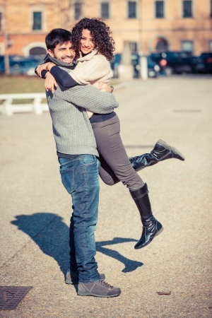 Happy Young Couple on a Sunny Dayの写真素材