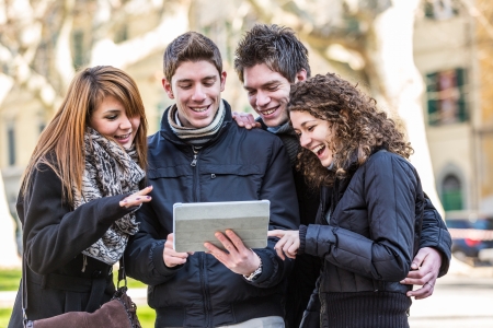 Group of Friends with Digital Tablet