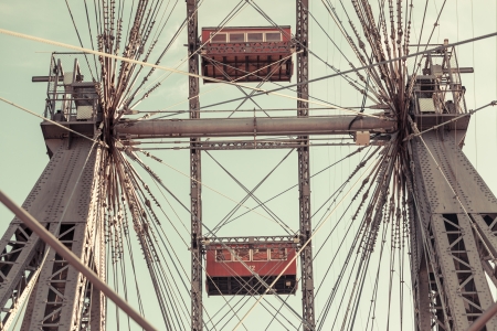 Wiener Riesenrad, Famous Ferris Wheel in Wienの写真素材
