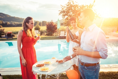 Group of Friends Toasting at Partyの写真素材