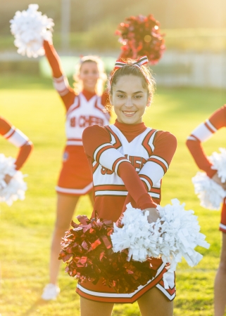 Group of Cheerleaders in the Fieldの写真素材