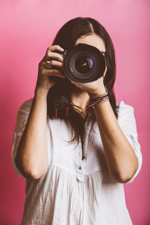 Female Photographer Portraitの写真素材