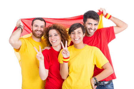 Spain Supporters on White Backgroundの写真素材