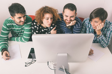 Group of Students with Computer