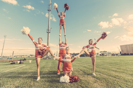 Group of Cheerleaders in the Field