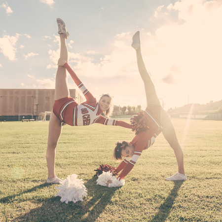 Group of Cheerleaders in the Fieldの写真素材