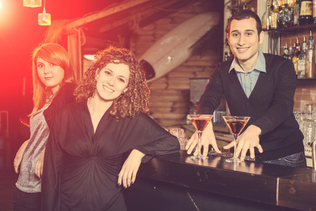 Group of Friends in a Night Clubの写真素材