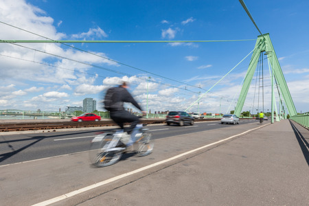Blurred Traffic on the Bridgeの写真素材