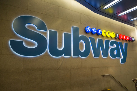 Subway Entrance in Times Square, New Yorkのeditorial素材