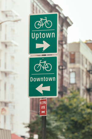 Bike Signs in New Yorkの写真素材