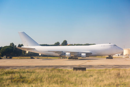 Big Cargo Airplane at Airport Parking Areaの写真素材