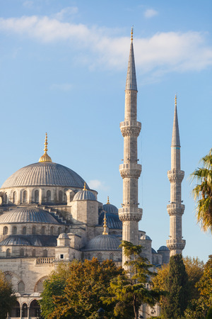 Blue Mosque in Istanbul on a sunny dayの写真素材