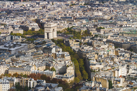 Arc de Triomphe seen from Tour Eiffelの写真素材