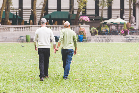 Gay Couple at Park in New Yorkの写真素材
