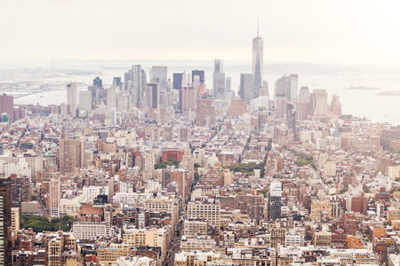 New York Aerial View on a Cloudy Dayの写真素材