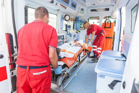 Rescue Team Providing First Aidの写真素材