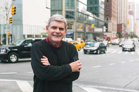 Senior Man Portrait in New Yorkの写真素材