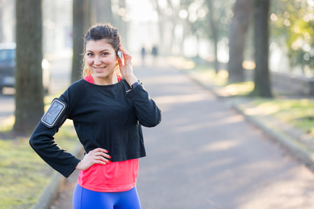 Young Sporty Woman Portrait at Park. の写真素材