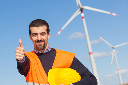 Technician Engineer in Wind Turbine Power Generator Station
