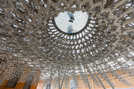 MILAN, ITALY - JUNE 01, 2015: United Kingdom pavilion at Expo 2015. The theme of the Universal Exposition is Feeding the Planet, Energy for Life.のeditorial素材