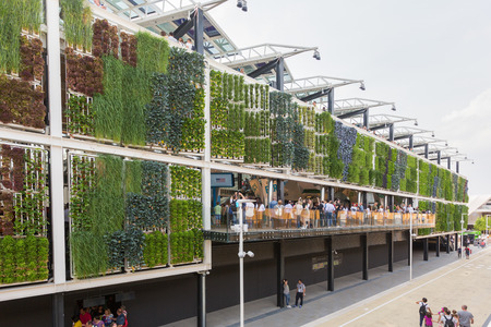 MILAN, ITALY - JUNE 01, 2015: USA pavilion at Expo 2015. The theme of the Universal Exposition is Feeding the Planet, Energy for Life.のeditorial素材