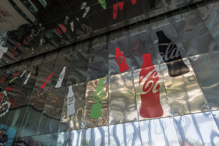 MILAN, ITALY - JUNE 03, 2015: Coca Cola Pavilion at Expo 2015. The theme of the Universal Exposition is Feeding the Planet, Energy for Life.のeditorial素材