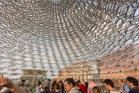 MILAN, ITALY - JUNE 01, 2015: United Kingdom pavilion at Expo 2015. The theme of the Universal Exposition is Feeding the Planet, Energy for Life.のeditorial素材