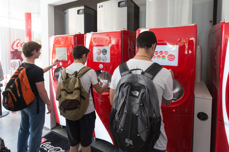 MILAN, ITALY - JUNE 03, 2015: Coca Cola Pavilion at Expo 2015. The theme of the Universal Exposition is Feeding the Planet, Energy for Life.のeditorial素材