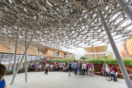 MILAN, ITALY - JUNE 01, 2015: United Kingdom pavilion at Expo 2015. The theme of the Universal Exposition is Feeding the Planet, Energy for Life.のeditorial素材